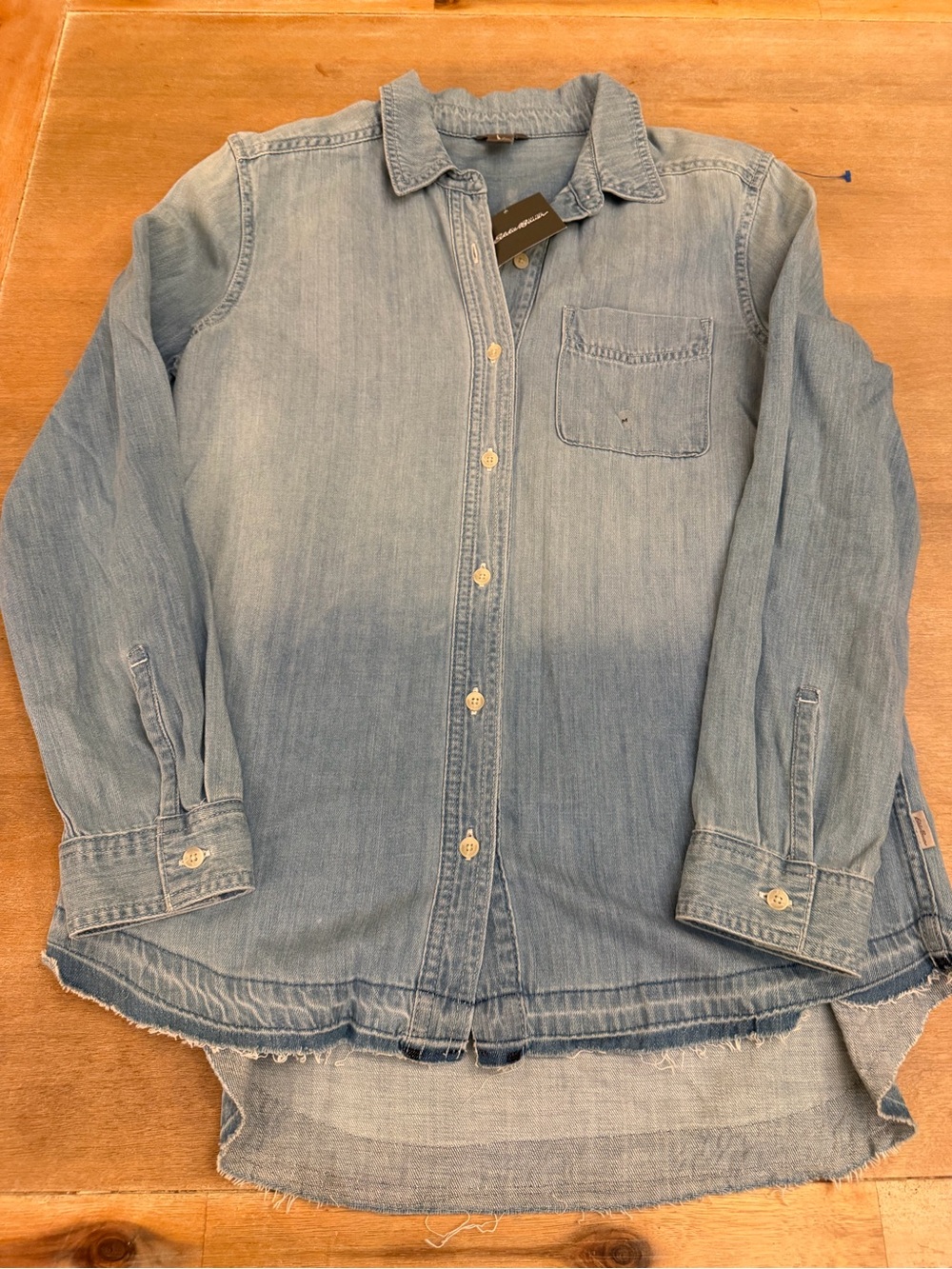 Eddie Bauer Light Blue Denim Button-Down Shirt